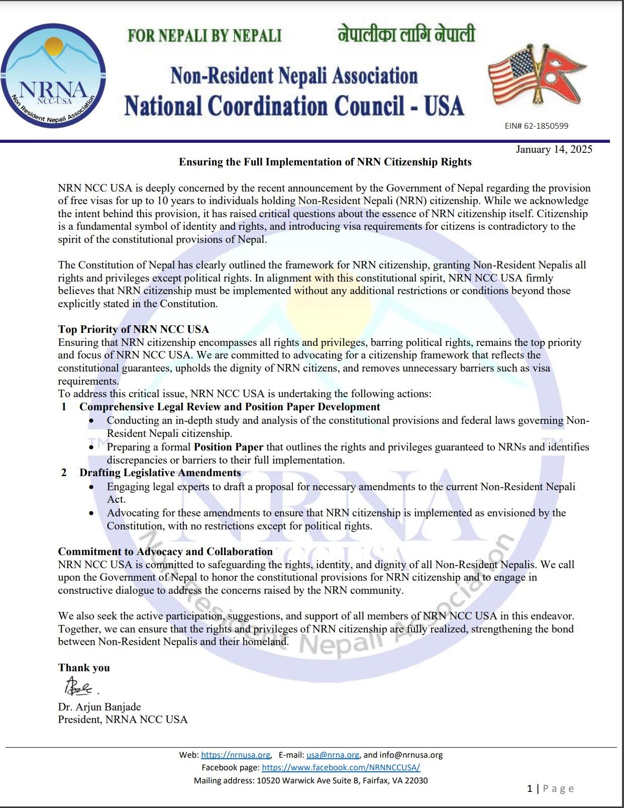 Ensuring the Full Implementation of NRN Citizenship Rights